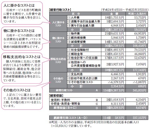 平成22年度行政コスト計算書の図