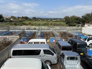 基礎ベース・耐圧版配筋完了