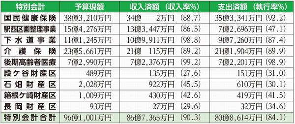 令和元年度予算執行状況（特別会計）の図